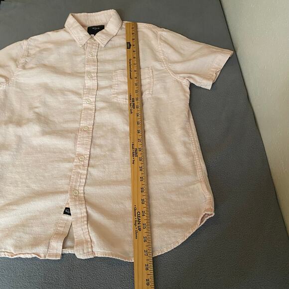 Rails Fairfax Button Down Short Sleeve Shirt Mens L Pink Cotton Casual - Picture 8 of 13